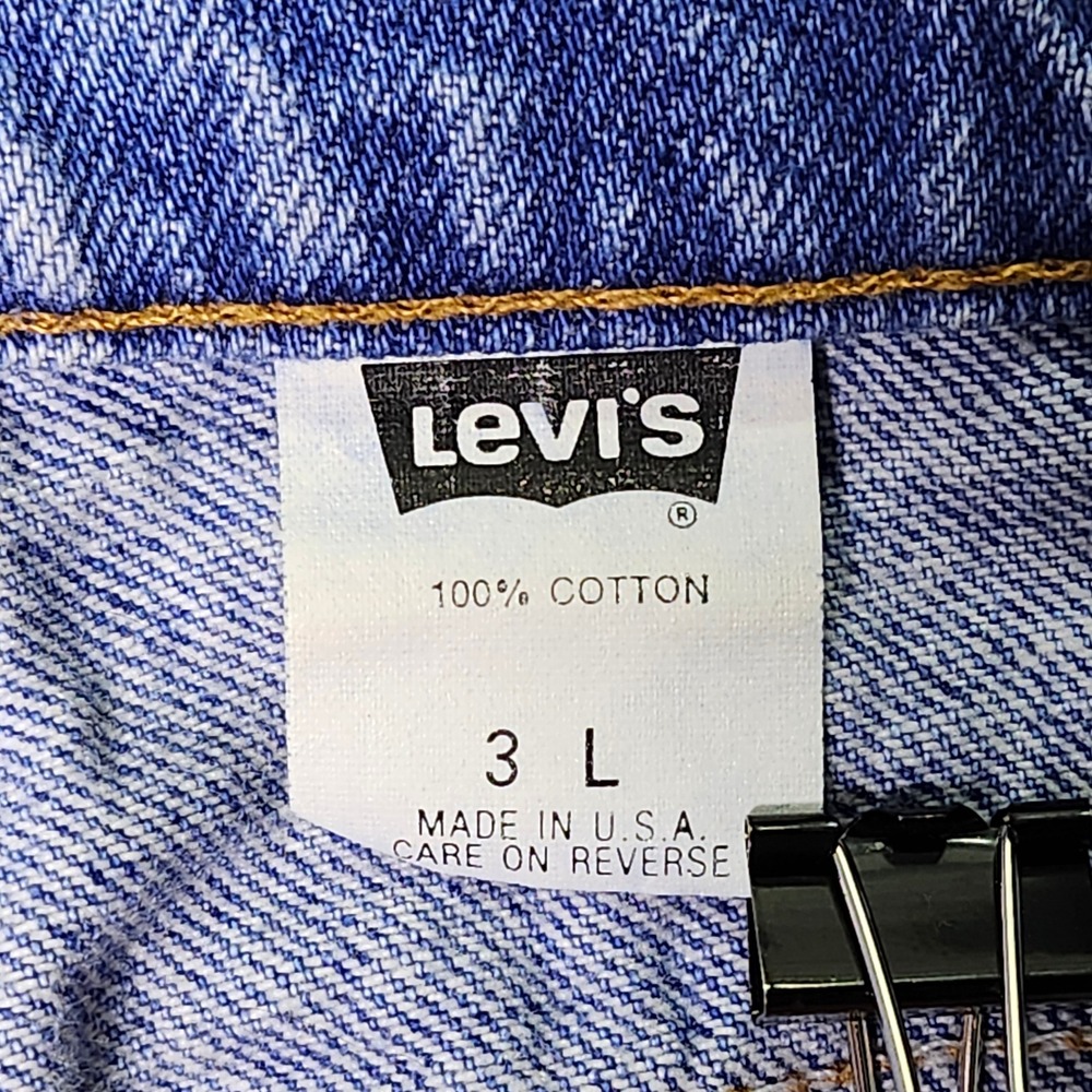 Levi's Womens 3L 550 Relaxed Fit Tapered Jeans Acid Wash Blue Made in USA 90s - Picture 7 of 10